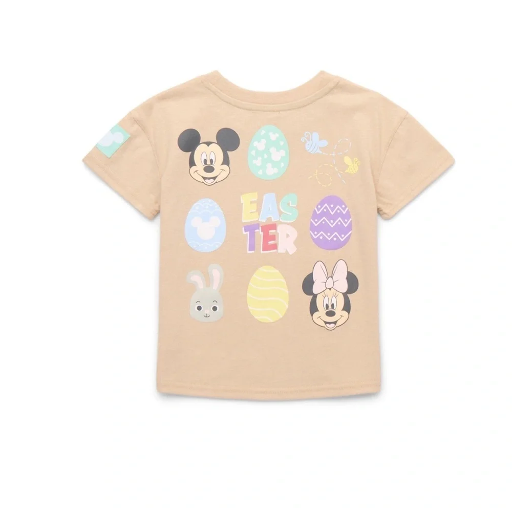 New MICKEY MOUSE KIDS TODDLERS EASTER SHIRT AND SHORT SET SUMMER Egg Minnie